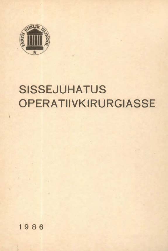 Sissejuhatus operatiivkirurgiasse kaanepilt – front cover