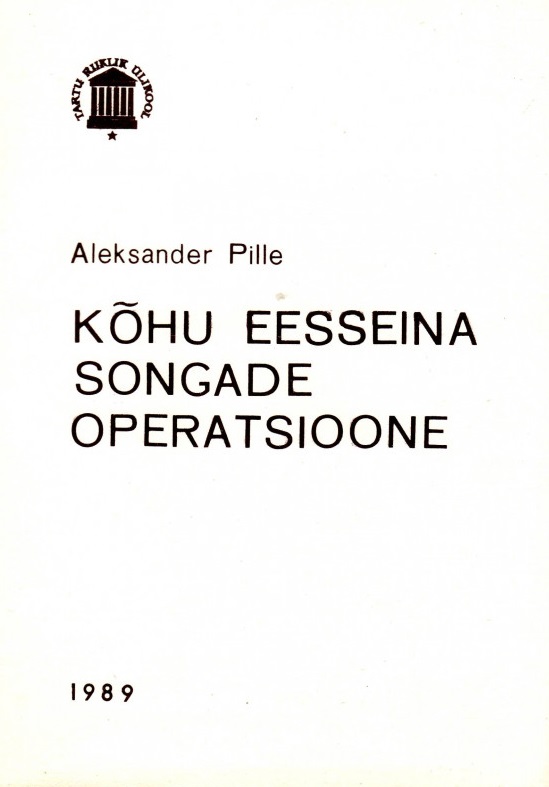 Kõhu eesseina songade operatsioone kaanepilt – front cover