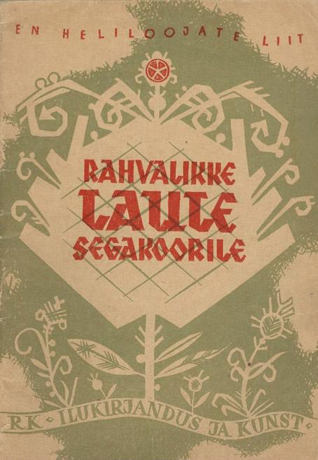 Rahvalikke laule segakoorile kaanepilt – front cover