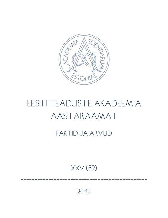 Eesti Teaduste Akadeemia aastaraamat XXV Faktid ja arvud kaanepilt – front cover