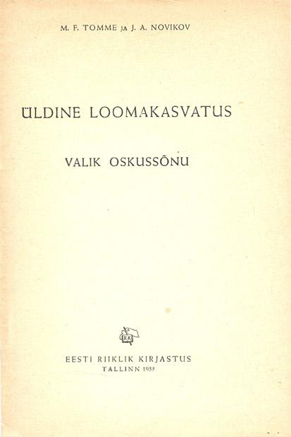 Üldine loomakasvatus Valik oskussõnu kaanepilt – front cover