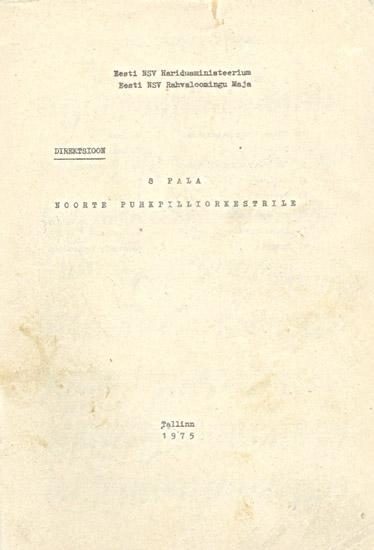 8 pala noorte puhkpilliorkestrile kaanepilt – front cover