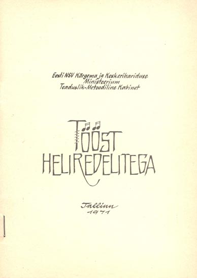 Tööst heliredelitega kaanepilt – front cover