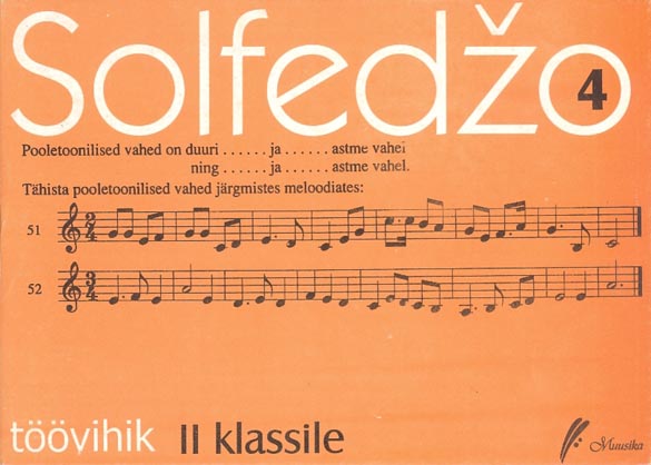 Solfedžo 4 Töövihik II klassile kaanepilt – front cover