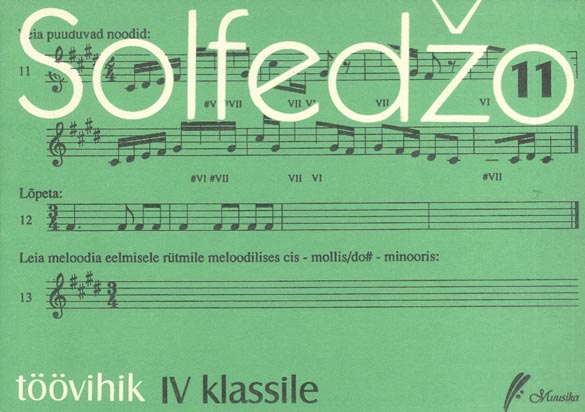 Solfedžo 11 Töövihik IV klassile kaanepilt – front cover