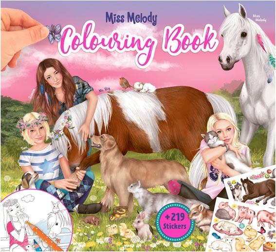 Miss Melody Colouring Book + 210 stickers kaanepilt – front cover