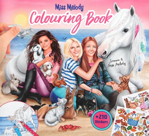 Miss Melody Colouring Book + 210 stickers kaanepilt – front cover