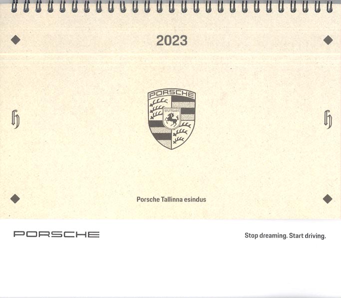 Porsche kalender 2023 kaanepilt – front cover