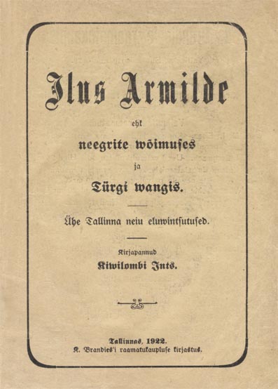 Ilus Armilde ehk neegrite wõimuses ja Türgi wangis Ühe Tallinna neiu eluwintsutused kaanepilt – front cover