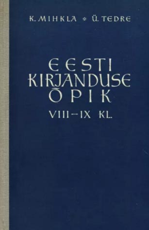 Eesti kirjanduse õpik VIII–IX klassile kaanepilt – front cover