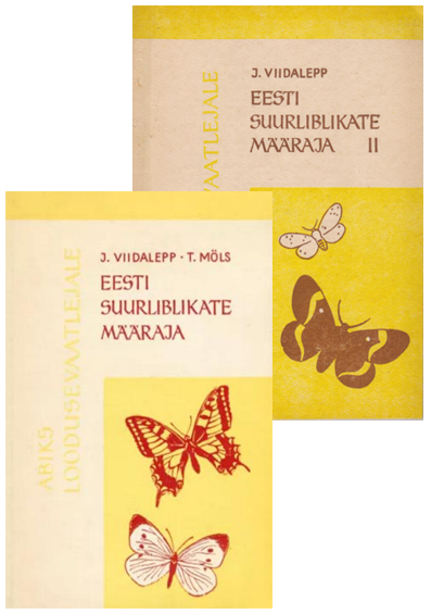 Eesti suurliblikate määraja 1. ja 2. osa (komplekt) Päevaliblikad kaanepilt – front cover