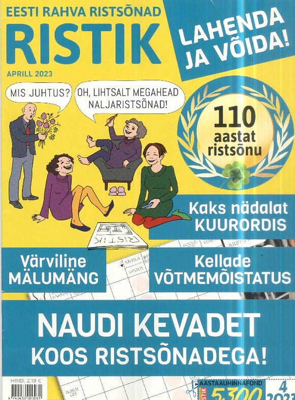 Eesti rahva ristsõnad Ristik, aprill 2023 kaanepilt – front cover