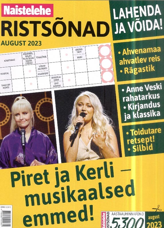 Naistelehe ristsõnad, august 2023 kaanepilt – front cover