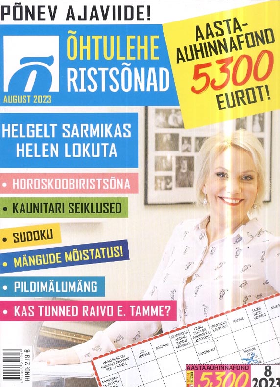 Õhtulehe ristsõnad, august 2023 kaanepilt – front cover