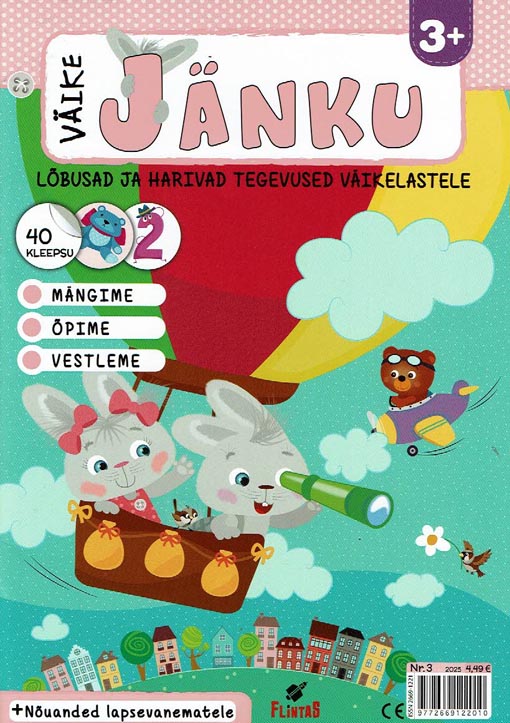 Väike Jänku, ajakiri, number 3/2025 Lõbusad ja harivad tegevused väikelastele kaanepilt – front cover