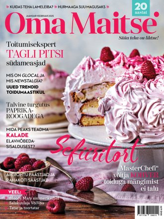 „MasterChefi” võitja Kohver toiduga mängimist ei talu Oma Maitse, jaanuar-veebruar 2025 kaanepilt – front cover