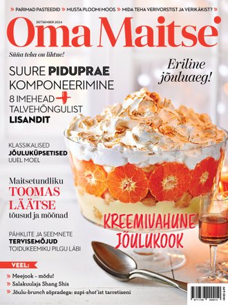 Kreemivahune jõulukook Oma Maitse, detsember 2024 kaanepilt – front cover
