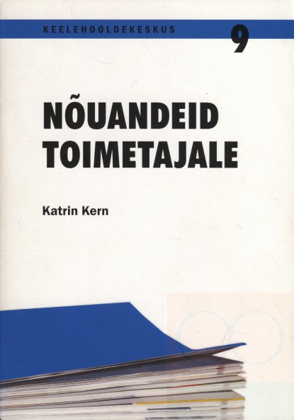 Nõuandeid toimetajale kaanepilt – front cover