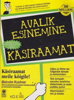 Avalik esinemine: käsiraamat kaanepilt – front cover