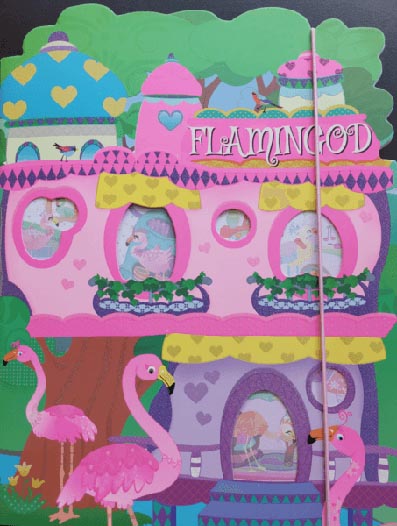Flamingod Kleepsuraamat • Värvimisraamat kaanepilt – front cover
