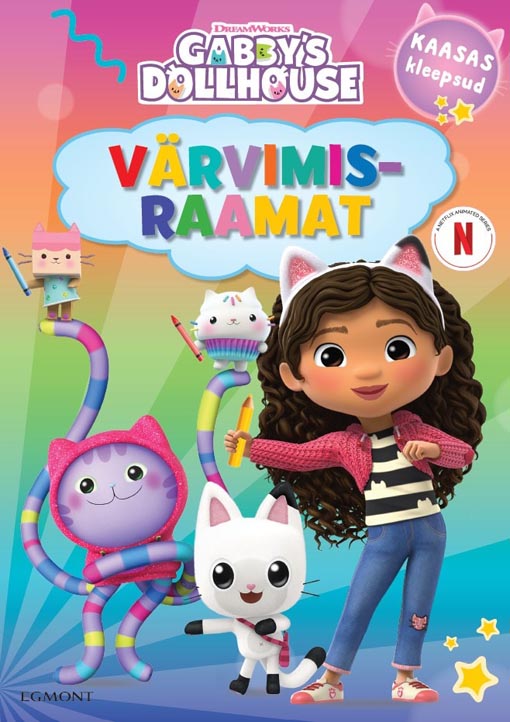 Gabby Nukumaja: värvimisraamat Kaasas kleepsud kaanepilt – front cover