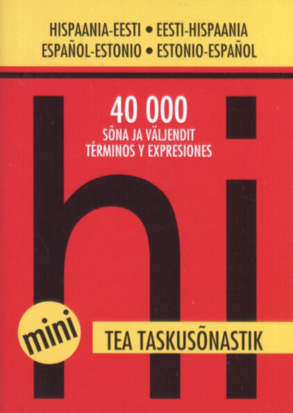 Hispaania-eesti, eesti-hispaania minitaskusõnastik Diccionario de bolsillo: español-estonio, estonio-español kaanepilt – front cover