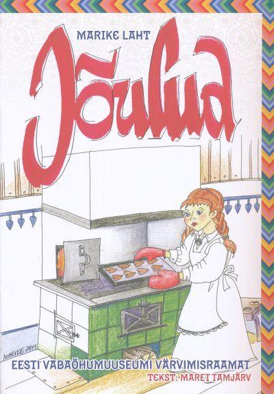 Jõulud Eesti Vabaõhumuuseumi värvimisraamat kaanepilt – front cover