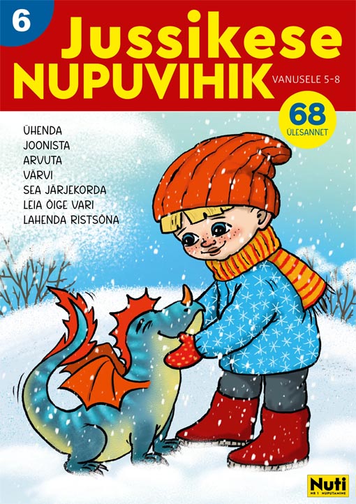 Jussikese nupuvihik 5–8-aastastele nr 6 60 ülesannet kaanepilt – front cover