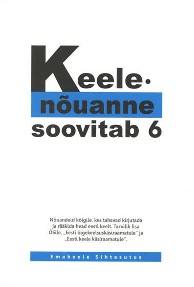 Keelenõuanne soovitab 6 kaanepilt – front cover