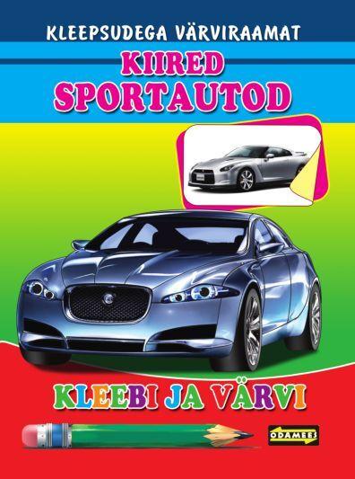 Kiired sportautod: kleebi ja värvi Kleepsudega värviraamat kaanepilt – front cover
