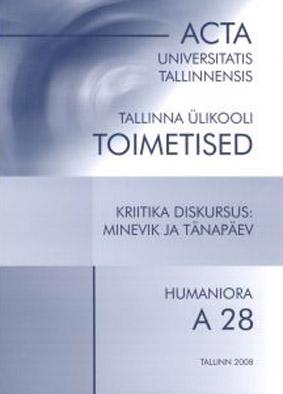 Kriitika diskursus Minevik ja tänapäev kaanepilt – front cover