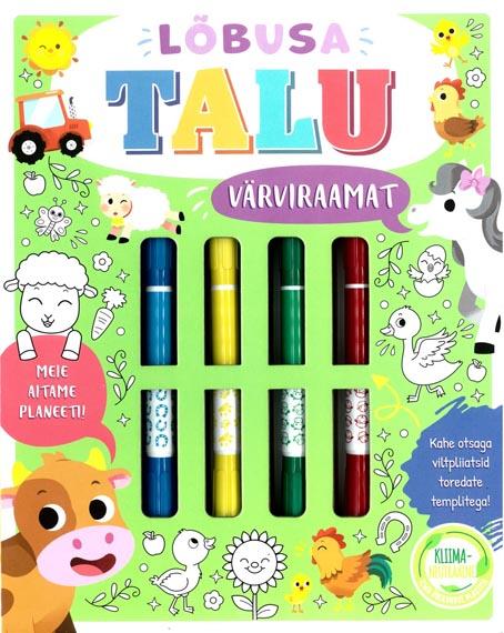 Lõbusa talu värviraamat kaanepilt – front cover