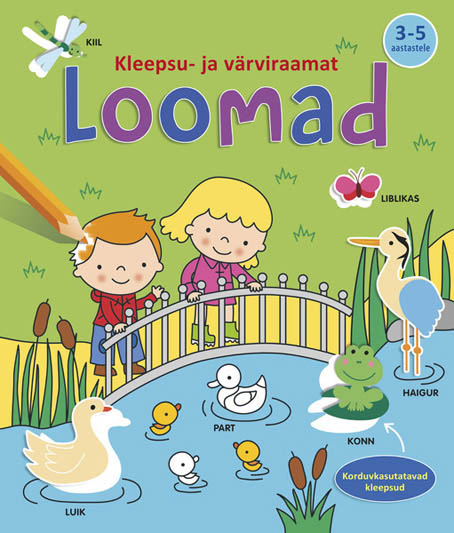 Loomad Kleepsu- ja värviraamat kaanepilt – front cover