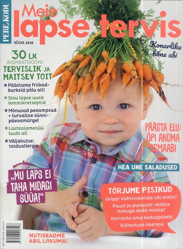 Meie lapse tervis 2018 Pere ja Kodu eriväljaanne kaanepilt – front cover