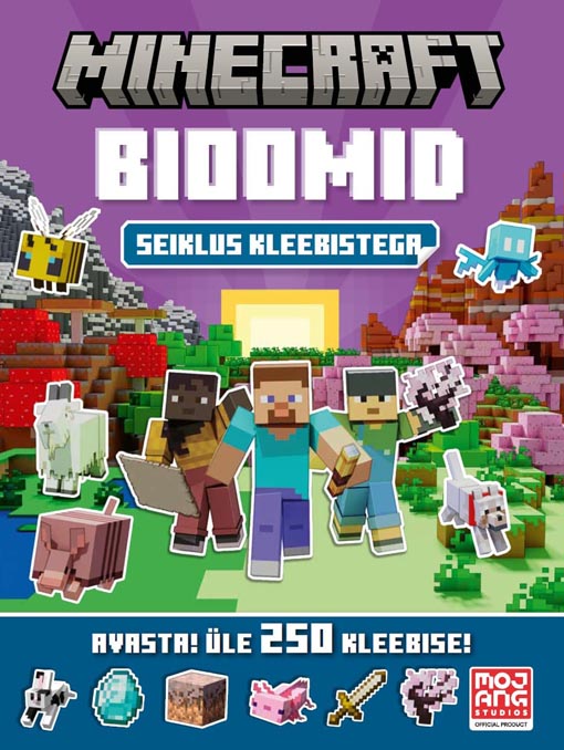Minecraft: bioomid – seiklus kleebistega Avasta! Üle 250 kleebise! kaanepilt – front cover