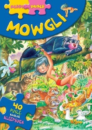 Mowgli: kleepsupusle 40 puslekujulise kleepsuga kaanepilt – front cover