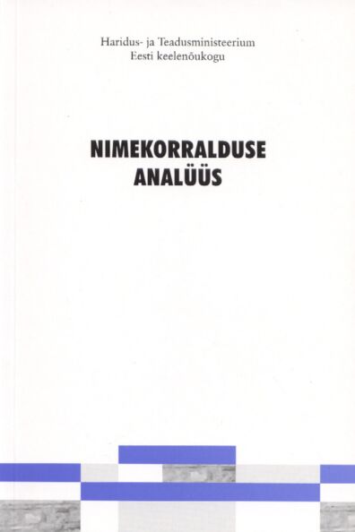 Nimekorralduse analüüs kaanepilt – front cover