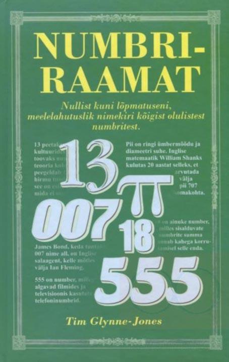 Numbriraamat Nullist kuni lõpmatuseni, meelelahutuslik nimekiri kõigist olulistest numbritest kaanepilt – front cover