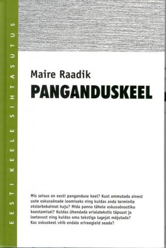 Panganduskeel kaanepilt – front cover