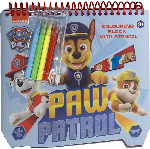 Paw Patrol Colouring Block with Stencil kaanepilt – front cover
