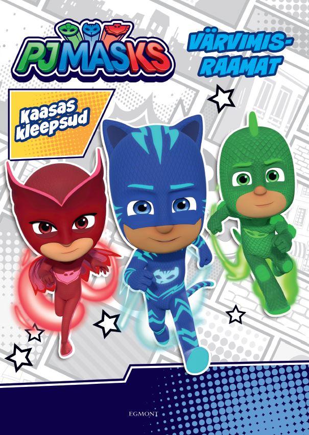 PJ Masks värvimisraamat Kaasas kleepsud kaanepilt – front cover