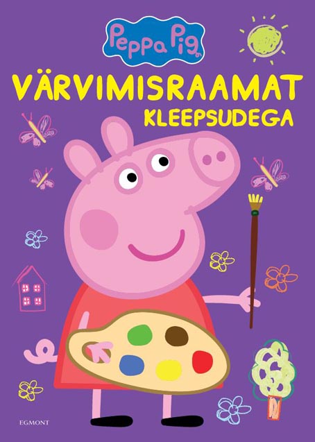 Põrsas Peppa värvimisraamat kleepsudega kaanepilt – front cover