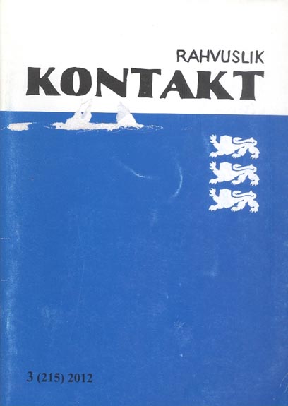 Rahvuslik kontakt 3 (215) 2012 kaanepilt – front cover