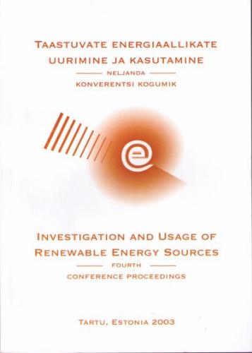 Taastuvate energiaallikate uurimine ja kasutamine Neljanda konverentsi kogumik kaanepilt – front cover