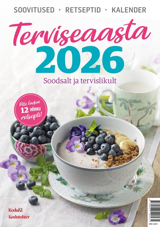 Terviseaasta 2026 Soodsalt ja tervislikult Soovitused, retseptid, kalender kaanepilt – front cover