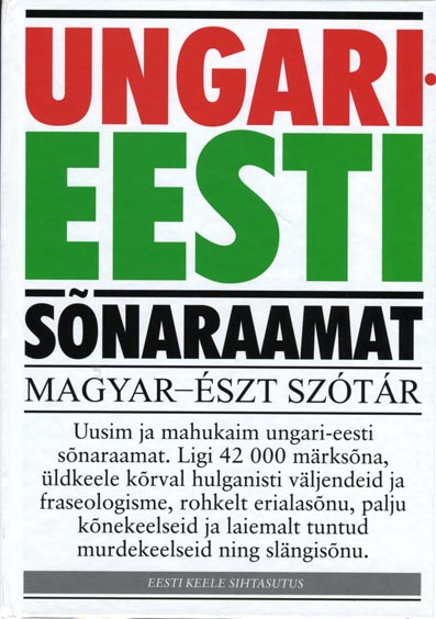 Ungari-eesti sõnaraamat Magyar-észt szótár kaanepilt – front cover