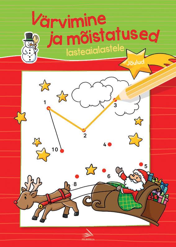 Värvimine ja mõistatused lasteaialastele Jõulud kaanepilt – front cover