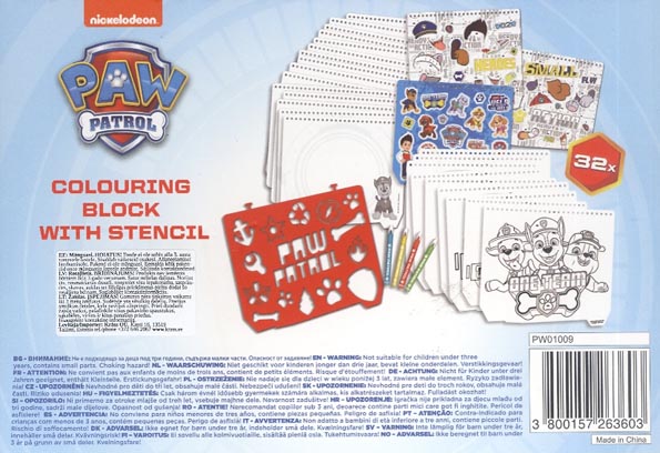 Raamatu Paw Patrol Colouring Block with Stencil tagakaas